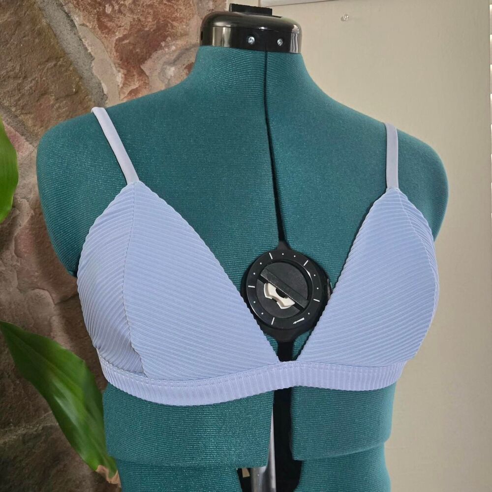 Preppy Summer Ribbed Bikini Top - Cinderella Blue - Hollister